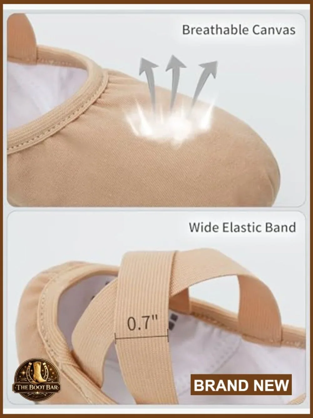 Split Sole Ballet Flats, Stretchy Suede Leather, Size 4-8.5, Dance Yoga